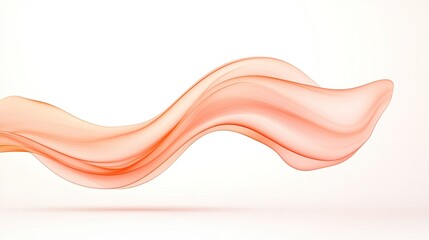 Abstract flowing wave in soft orange hues creating a serene and calming atmosphere