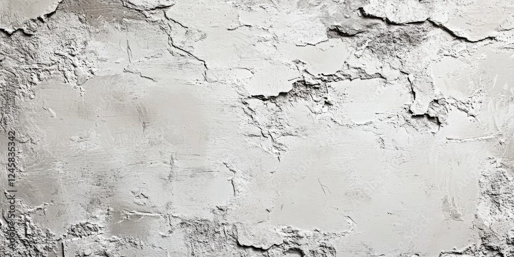 Poster Textured gray wall with cracked surface pattern, featuring light and shadow variations, primarily in soft neutral tones, ideal for background use.