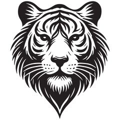 Tiger Face Silhouette Illustration Vector Graphic Design Wildlife Art