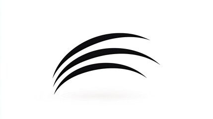 Abstract design featuring three curved black lines on a white background, symbolizing elegance