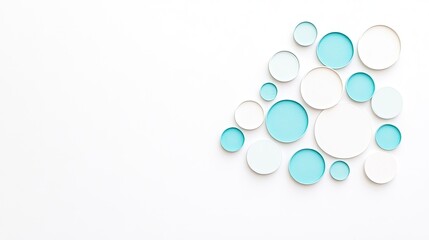 Colorful arrangement of circular plates on a clean white background, ideal for minimalist decor