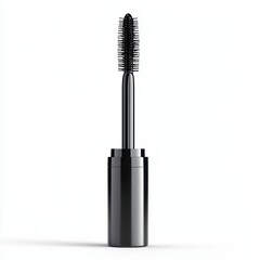 mascara tube with an open wand, isolated on white
