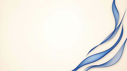 Abstract design featuring flowing blue ribbons on a soft beige background, ideal for modern art