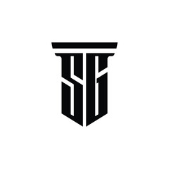 SG monogram logo design letter text name symbol monochrome logotype alphabet character simple logo