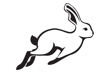 Leaping Hare Illustration Vector Image Animal Wildlife Design