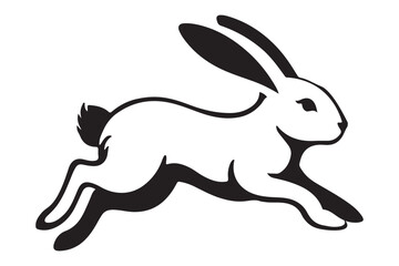 Realistic rabbit running front view drawing illustration vector graphic © Creative Image  