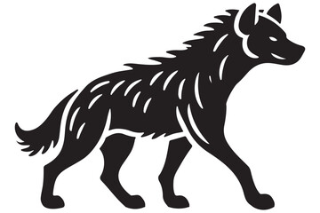 Hyena Walking Vector Silhouette Illustration African Wildlife Art