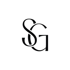 SG monogram logo design letter text name symbol monochrome logotype alphabet character simple logo