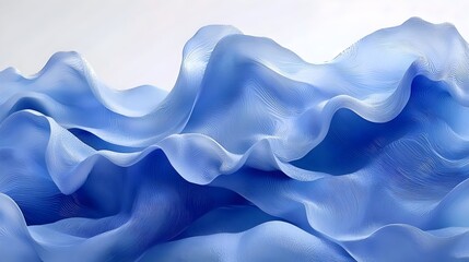 Obraz premium A mesmerizing abstract design featuring flowing waves in various shades of blue. The soft curves and intricate lines create a serene and tranquil atmosphere.