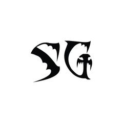 SG monogram logo design letter text name symbol monochrome logotype alphabet character simple logo