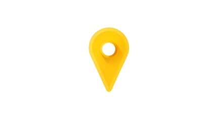 Stylized Yellow Location Marker Icon for Map Applications and Geolocation Services Usage