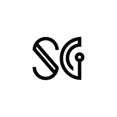 SG monogram logo design letter text name symbol monochrome logotype alphabet character simple logo