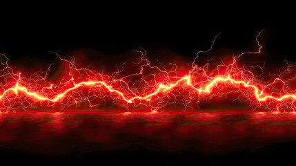 Fiery Lightning: A Dramatic Display of Electrical Energy in the Night Sky