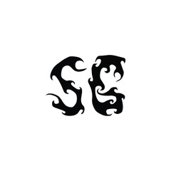 SG monogram logo design letter text name symbol monochrome logotype alphabet character simple logo