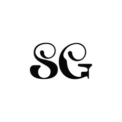 SG monogram logo design letter text name symbol monochrome logotype alphabet character simple logo