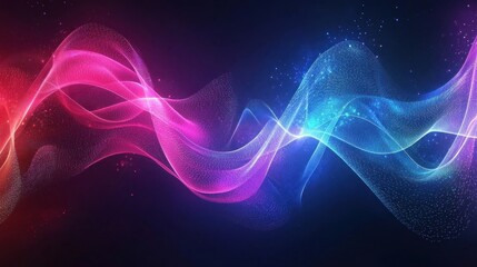 Obraz premium Abstract holographic background with dreamy flowing waves and starry effect design
