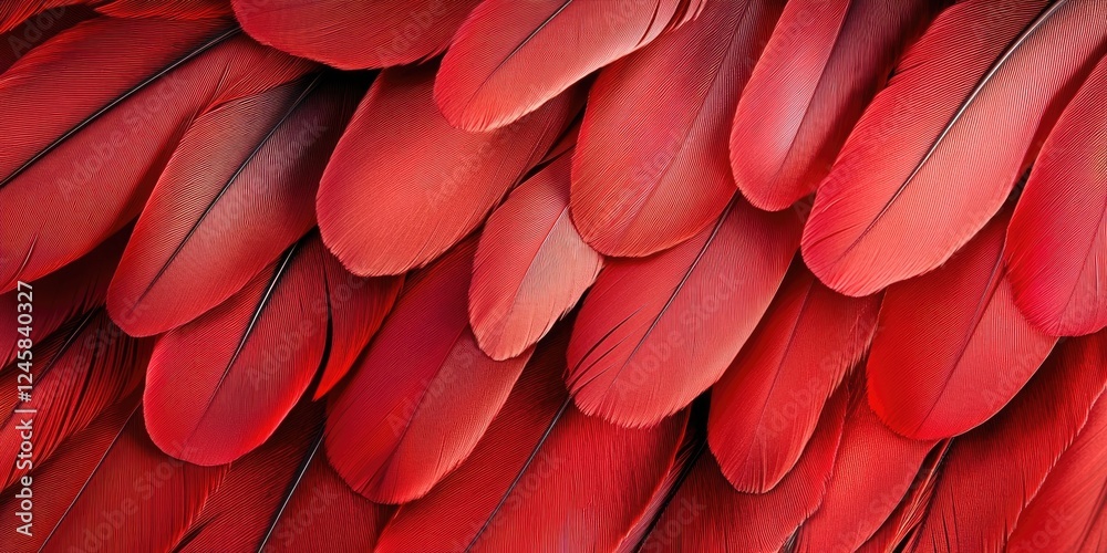 Aufkleber vibrant red feathers layered intricately with darker accents showcasing texture and depth, ideal for