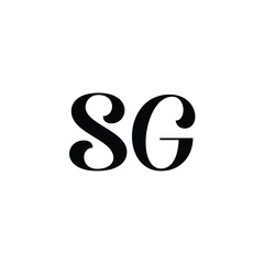 SG monogram logo design letter text name symbol monochrome logotype alphabet character simple logo