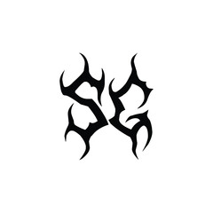 SG monogram logo design letter text name symbol monochrome logotype alphabet character simple logo