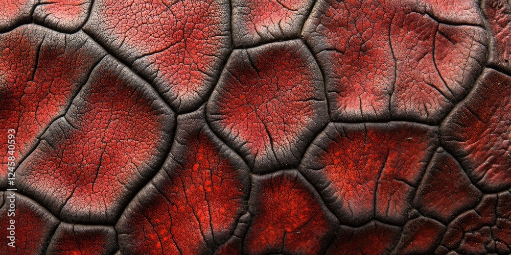 Leinwandbilder close up of intricate textured surface featuring red and brown patterns resembling blood vessels cre