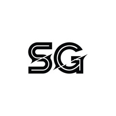 SG monogram logo design letter text name symbol monochrome logotype alphabet character simple logo