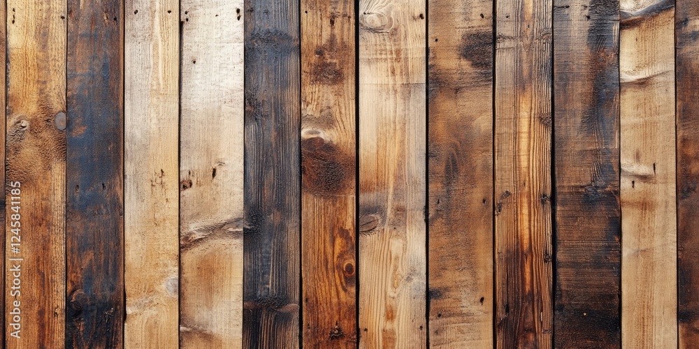 Aufkleber rustic wooden texture backdrop with dark and light brown wooden planks arranged vertically creating 