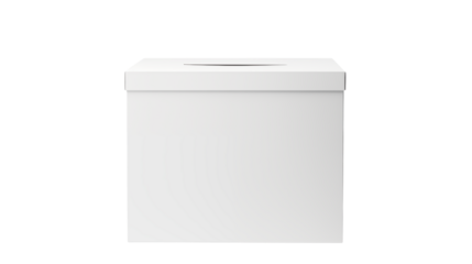Modern Minimalist White Donation Box with Slot for Contributions and Charity Support Ideas