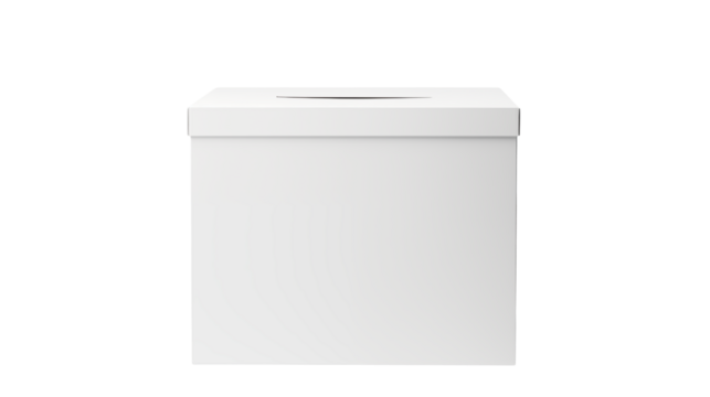 Modern Minimalist White Donation Box with Slot for Contributions and Charity Support Ideas