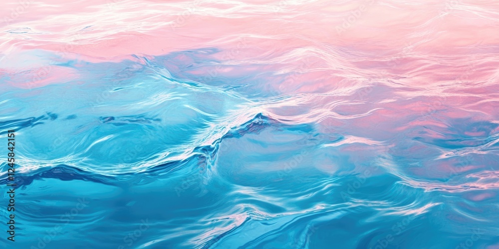Fototapete gradient water surface with blue, pink, and white tones displaying delicate wavelet patterns, creati