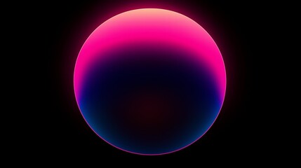 Futuristic Gradient Sphere With Sleek, Intersecting Lines in Vivid Magenta and Deep Blue, Glowing Against a Neutral Black Background, a Bold and Modern Abstract Composition With Seamless Colors