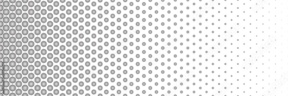 Poster horizontal halftone of black modern zigzag design for pattern and background.