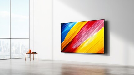 Modern Ultra Thin TV in Minimalist Living Room