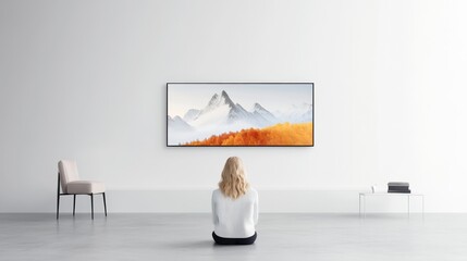 Modern Minimalist Living Room with Thin Display