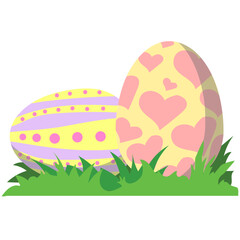 Colorful Easter Eggs in Grass