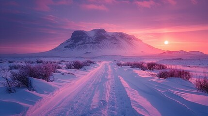 a snow covered mountain under a cloudy sky nature background