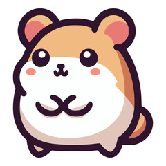 cute hamster cartoon character animal flat color vector illustration template design