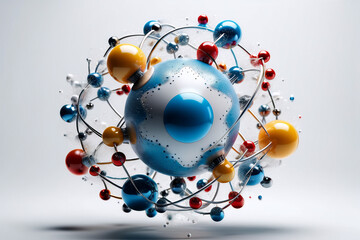   Abstract graphic of three-dimensional molecular formula, imaginary picture of atomic molecules, compounds, organic matter, schematic diagram of chemistry