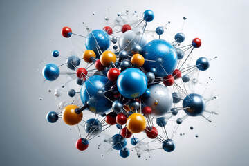   Abstract graphic of three-dimensional molecular formula, imaginary picture of atomic molecules, compounds, organic matter, schematic diagram of chemistry