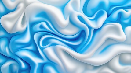 Fototapeta premium Abstract folds of blue and white fabric in a soft and flowing composition, symbolizing elegance and texture. Concept of aesthetics and design.