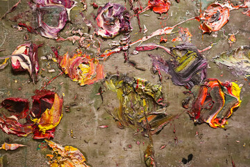 Background of Mixing oil colors on palette