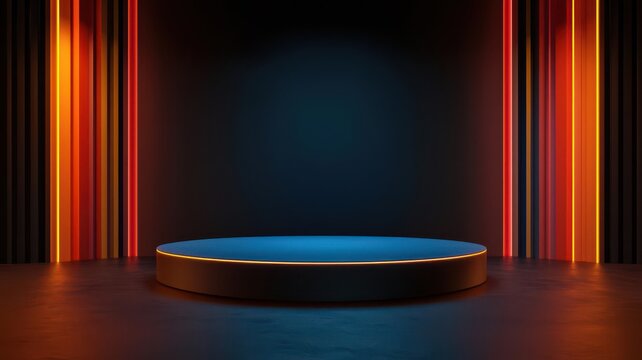 virtual events engagement innovation. Holographic virtual event stage featuring dynamic transitions between live speakers, interactive panels, and audience engagement features