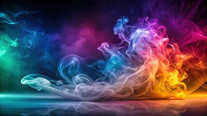 Obraz premium Vibrant smoke swirls in a mesmerizing dance across a gradient background, creating an ethereal and otherworldly atmosphere , gradient layers, abstract art