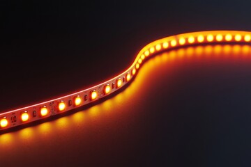 Naklejka premium Eye-catching visuals with a pulsating LED light strip that stretches from the left edge to the right edge.