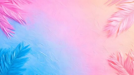 Obraz premium Soft Pastel Background with Blue and Pink Feathery Textures
