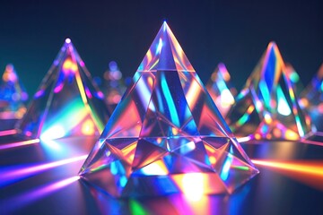 Unique Triangular Holographic Prisms Creating Stunning Spectral Light Displays