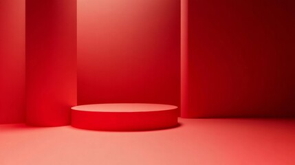 Obraz premium Red studio gradient background for product placement or website. Copy Space, horizontal composition.