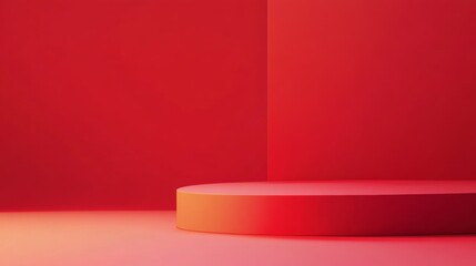 Obraz premium Red studio gradient background for product placement or website. Copy Space, horizontal composition.