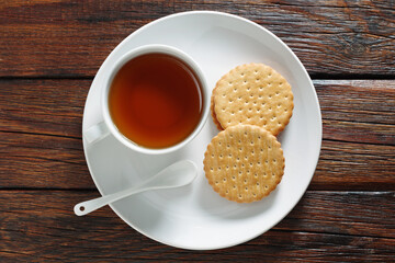 Tea and cookies with filling