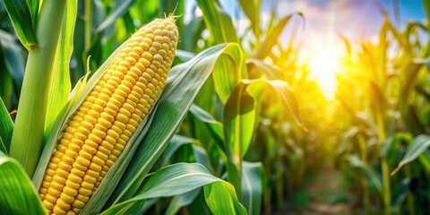 Mature ear of corn on cob