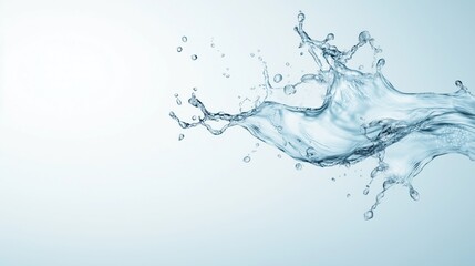 Splash of transparent water frozen in motion against light background. advertising and refreshing concepts